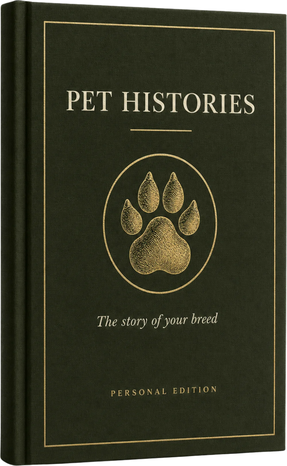 El Libro de tu Perro, con la tapa en verde y la huella dorada